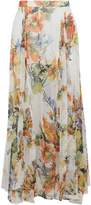 Haute Hippie Pleated Floral-Print Silk-Chiffon Layered Shorts