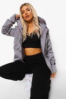 Thumbnail for your product : boohoo Ruched Sleeve Oversized Rain Mac