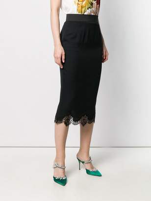 Dolce & Gabbana lace trim midi skirt