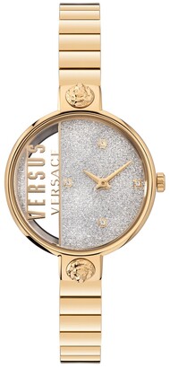 Versus By Versace Women's Rue De Noyez Gold-Tone Stainless Steel Bracelet Watch 34mm