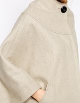 Thumbnail for your product : Helene Berman Collarless Cape with Concealed Button Front