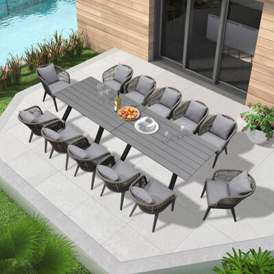 Red Barrel Studio 12 - Person Rectangular Outdoor Dining Set with Cushions