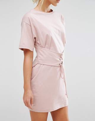 ASOS Petite Corset Detail T-Shirt Dress