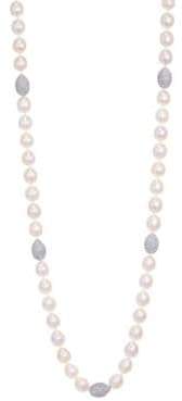 Adriana Orsini Tahiti Long Pearl& Crystal Strand Necklace