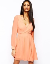 Thumbnail for your product : TFNC Skater Dress With Chiffon Cross Front