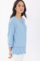 Thumbnail for your product : J. Jill Eyelet-Border Linen Shirt