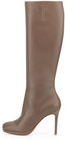 Thumbnail for your product : Christian Louboutin Botalili Leather Red-Sole Knee Boot, Gray