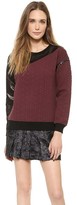 Thumbnail for your product : Ohne Titel Quilted Sweatshirt with Leather Trim