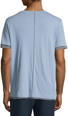 Vince Double-Layer Reversible Short-Sleeve Shirt