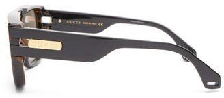 Gucci Rectangular Tortoiseshell-acetate Sunglasses - Silver