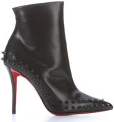 Thumbnail for your product : Christian Louboutin black leather 'Willetta 100' spiked trim ankle booties