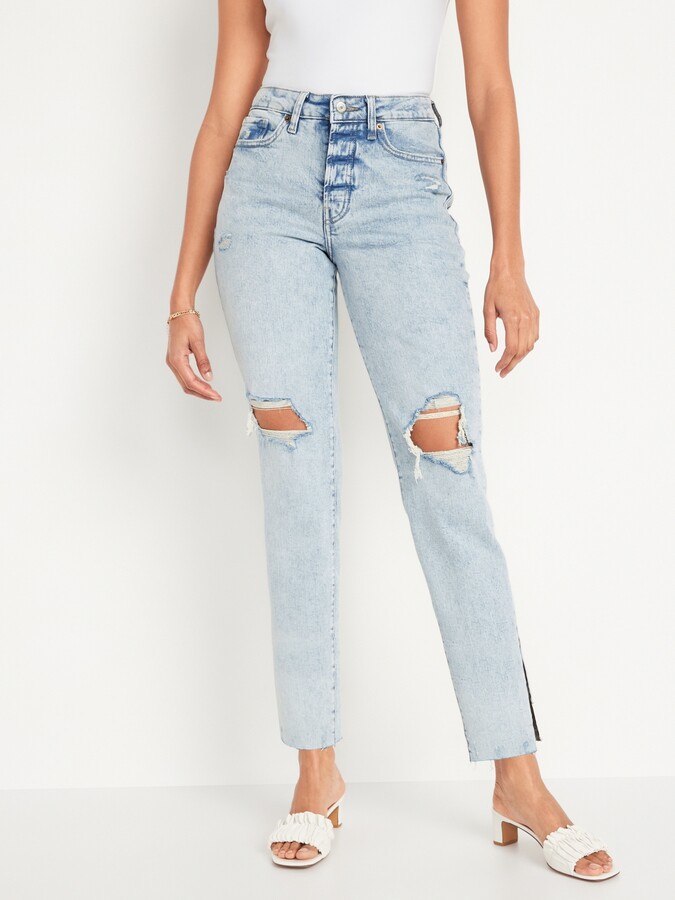 Denim Jeans With Side Slit | ShopStyle