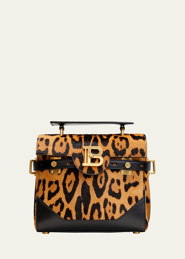 Balmain 1945 Soft Leopard Patterned Small Shoulder Bag