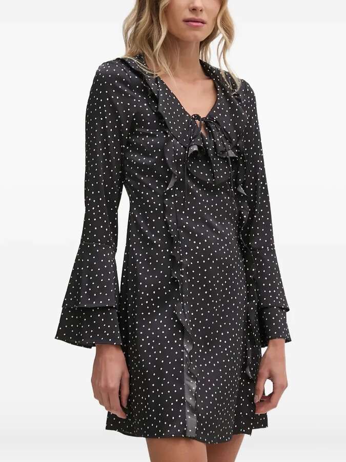 Sisley Ruffled Polka-Dot Mini Dress