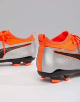 Thumbnail for your product : Puma Soccer One 3 Leather Firm Ground Boots In Silver