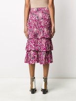 Thumbnail for your product : Etoile Isabel Marant Paisley Ruffle Midi Skirt