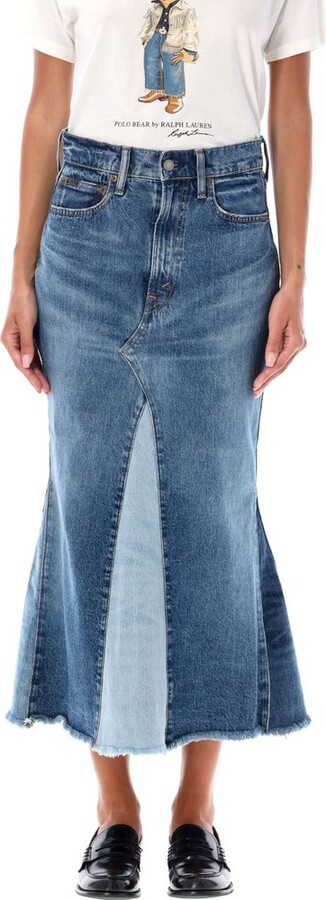 Polo Ralph Lauren Deconstructed Patchwork Denim Skirt
