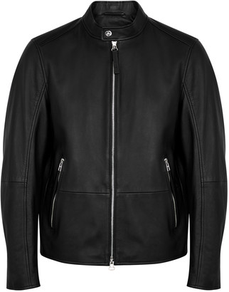 HUGO BOSS Nokuri black leather jacket - ShopStyle