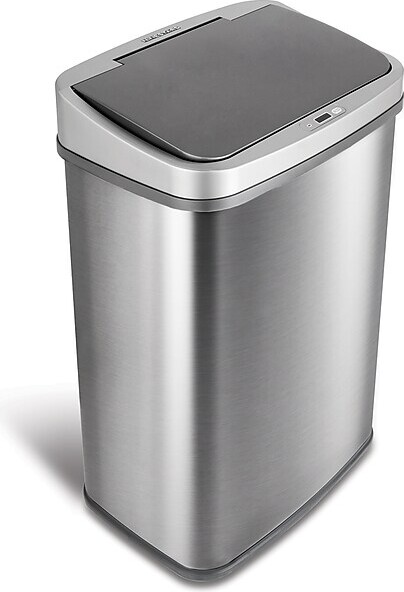 NineStars Nine Stars Stainless Steel Motion Sensor Trash Can, 13.2 Gallon, Gray (DZT-50-28BR)