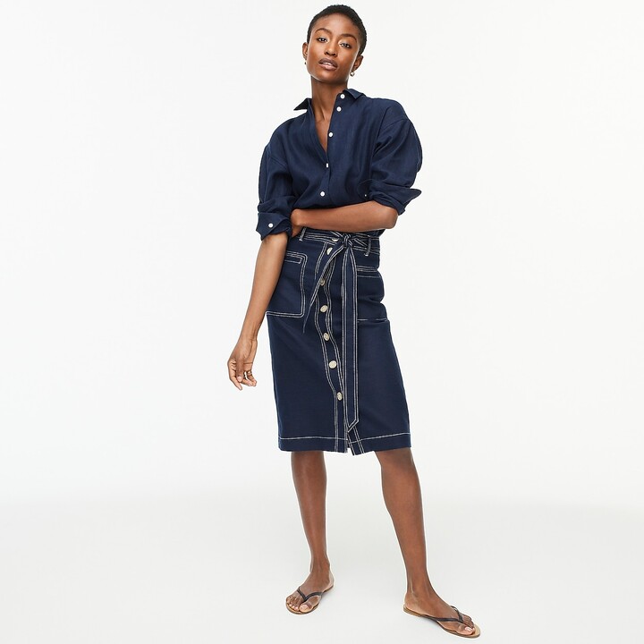 tall button front skirt