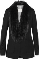 Thumbnail for your product : Band Of Outsiders Faux fur-trimmed wool-twill blazer