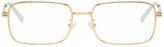 Thumbnail for your product : Bottega Veneta Gold Metal Rectangular Glasses