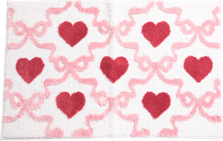 TJMAXX 21X34 Heart Bow Trellis Bath Rug, Polyester