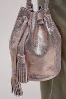 Thumbnail for your product : Tasselled Metallic-Leather Bucket Bag