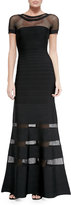 Thumbnail for your product : Herve Leger Gweneth Gown with Mesh Inserts