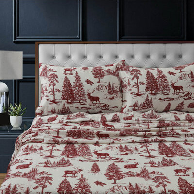 Tribeca Living Heavyweight Toile Flannel Pillowcase