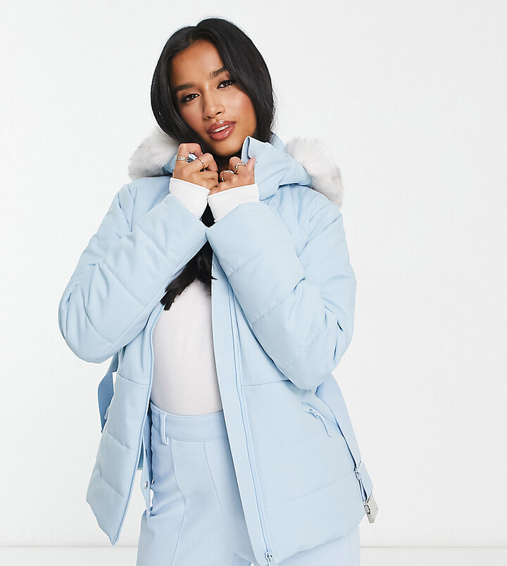 ASOS 4505 Tall belted ski suit with slim kick leg and faux fur hood -  ShopStyle