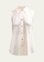 Thumbnail for your product : Vince Sleeveless Bias-Cut Silk Shirt