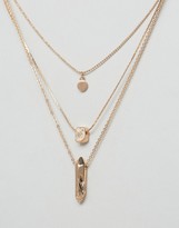 Thumbnail for your product : ASOS Pack of 3 Gold Nugget Layering Necklaces