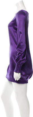 Alexander McQueen Silk Long Sleeve Dress