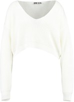 Thumbnail for your product : boohoo Plus V-Neck Fisherman Crop Sweater