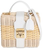 Thumbnail for your product : Mark Cross Harley Printed Leather & Rattan Bag