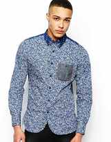 Thumbnail for your product : Evisu Genes Shirt Button Down Floral Bandana Chambray