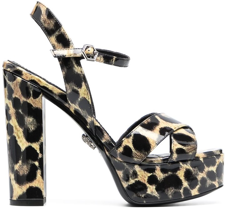 Farfetch Women Shoes High Heels Platforms Platform Sandals Neutrals Patent platform leopard print sandals 