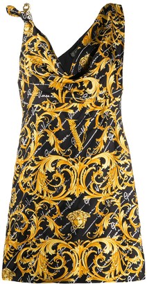 Versace Barocco Signature print asymmetric dress