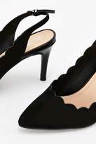 Thumbnail for your product : WallisWallis Black Scallop Topline Slingback Shoe