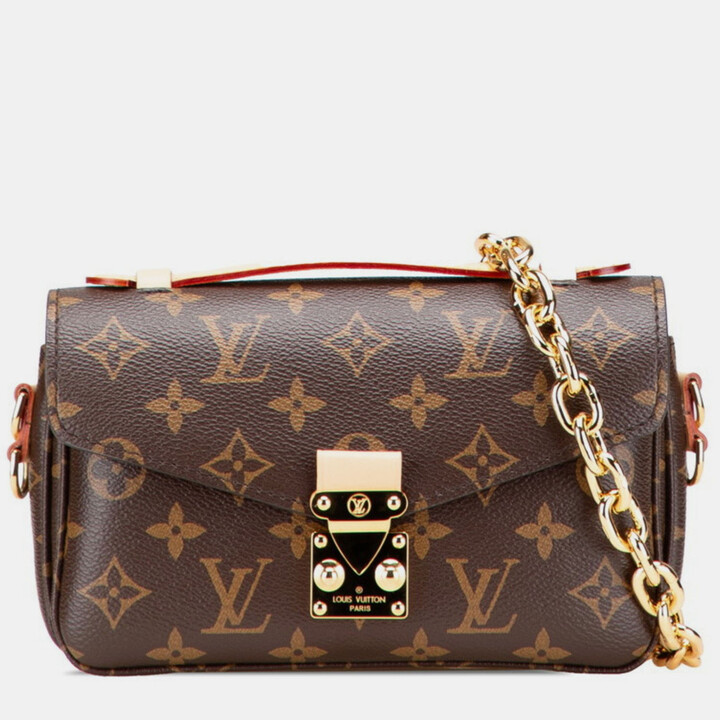 Louis Vuitton Monogram Metis Mm Pochette Shoulder 2-Way Brown Leather