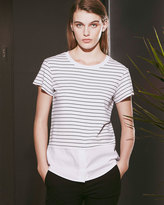 Thumbnail for your product : Theory Niceville Striped Mix-Fabric Blouse