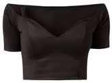 Thumbnail for your product : New Look Influence Black Scuba Sweetheart Neck Crop Top