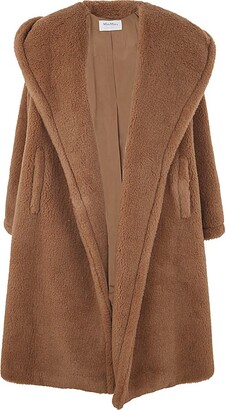 MAX MARA: Teddy coat in wool blend - Camel  Max Mara coat 2310161433600  online at