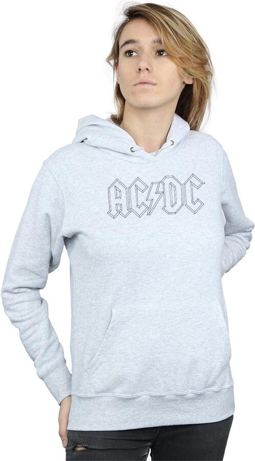 AC/DC Black Outline Logo Hoodie - ShopStyle