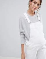 Thumbnail for your product : ASOS Maternity DESIGN Maternity denim dungaree in off white