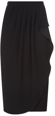 Armani Collezioni Side Ruffle Midi Skirt