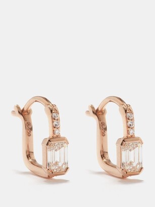 Raphaele Canot Diamond & 18kt Rose-gold Hoop Earrings