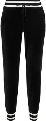 DKNY Striped Cotton-blend Velour Track Pants