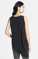 Thumbnail for your product : Eileen Fisher U-Neck Drape Side Silk Shell